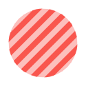 Hatched colored large circle